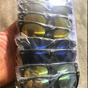 Stylish Black Kids Sunglasses Set with Colorful Lenses 8- pack . New